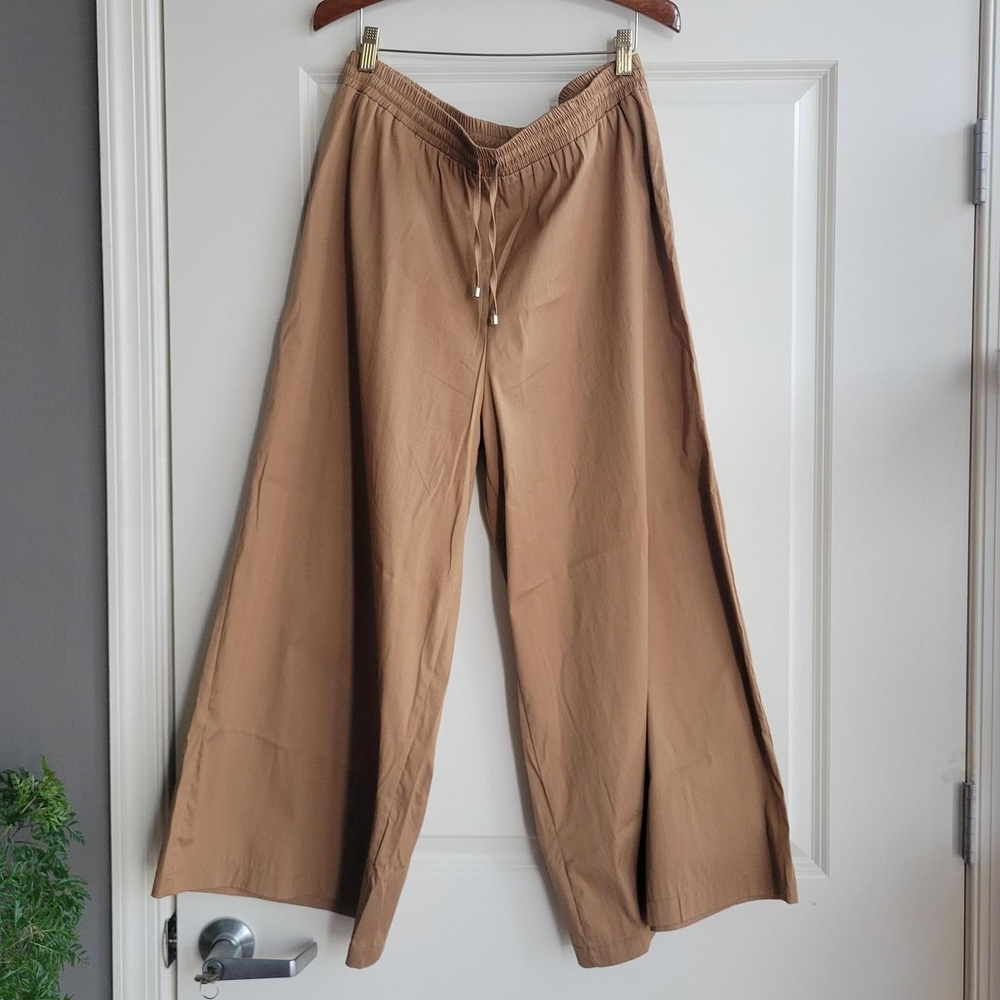 Wide Leg Drawstring Pants - Tan